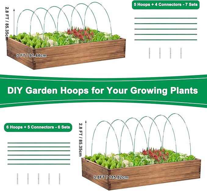 Greenhouse Hoops Grow Tunnel, 10 Sets of 8FT Long Garden Hoops - Image 7