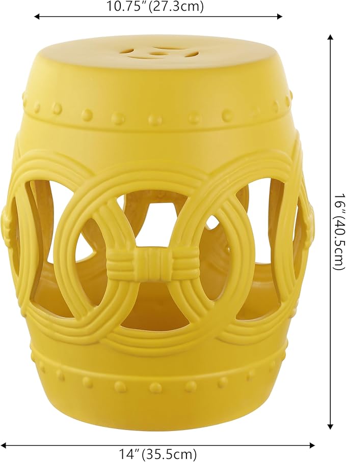 JONATHAN Y TBL1022E Lucky Coins 16" Chinese Ceramic Drum Indoor/Outdoor Garden - Image 3