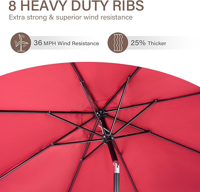 Backyard Expressions 9 ft. Patio Umbrella, Market Table Umbrella w/Tilt and - Image 6