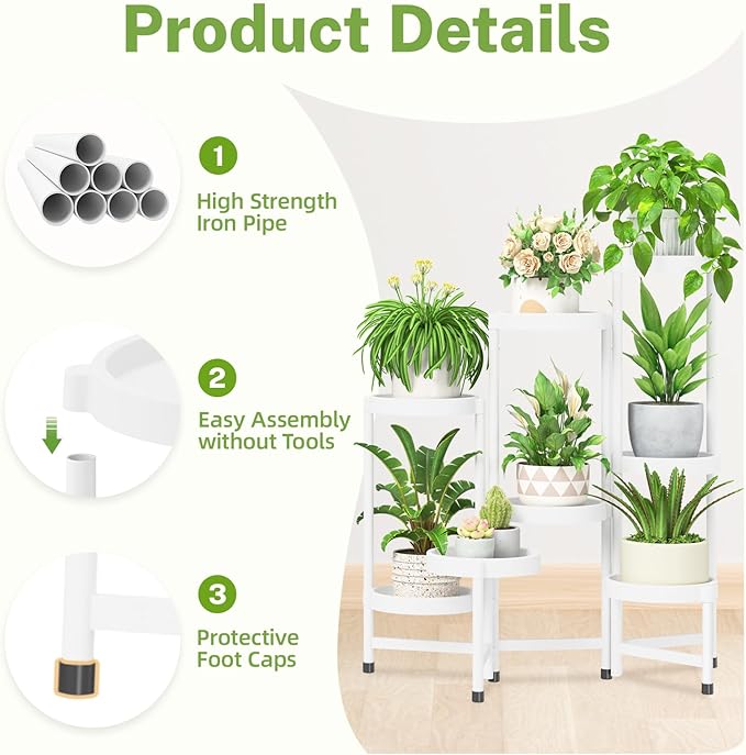 iDavosic.ly 8 Tier Folding Plant Stand Indoor Outdoor - Image 4