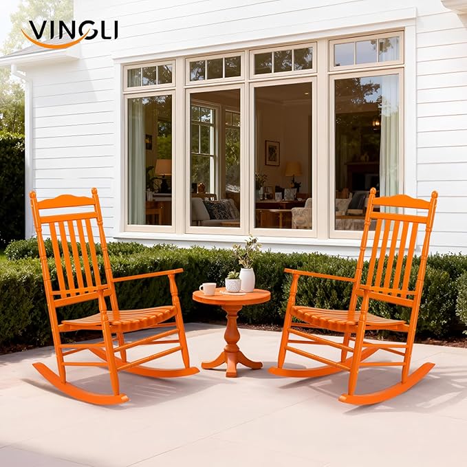 VINGLI Wooden Rocking Chair, Outdoor Chair - Image 2
