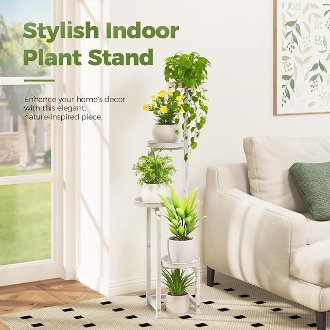 Bamworld Corner Plant Stand Indoor Outdoor, Tall Metal Flower Pot Stands - Image 6