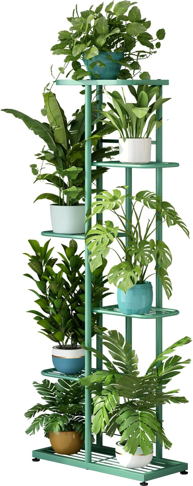 LINZINAR Plant Stand Metal 6 Tier 7 Potted Multiple Flower Pot Holder Shelf by LINZINAR
