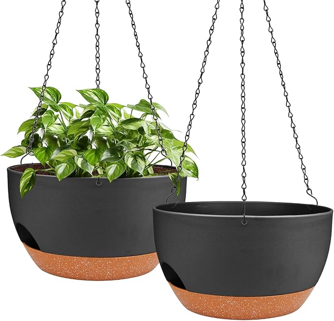 Hanging Planters for Outdoor Indoor Plants, 2 Pack 12 Inch Hanging Basket by Lucieblessdesign