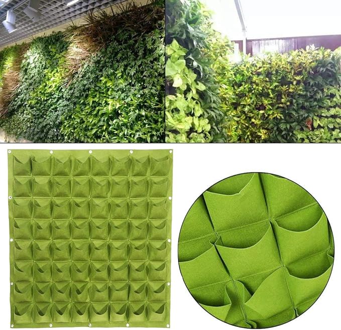 Hanging Planting Grow Bags, 64 Pockets Hanging Vertical Wall Planter Wall - Image 6