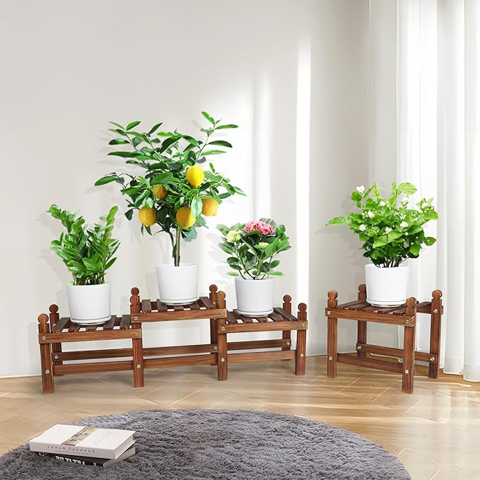 Wood Flower Stand Small Plant Stand Indoor Outdoor Plant Shelf Low Window Shelf - Image 5