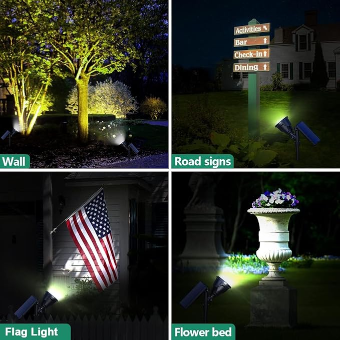 Solar Spot Lights Outdoor Waterproof, 18 LED 2 Mode Brightness Solar Spotlights - Image 9
