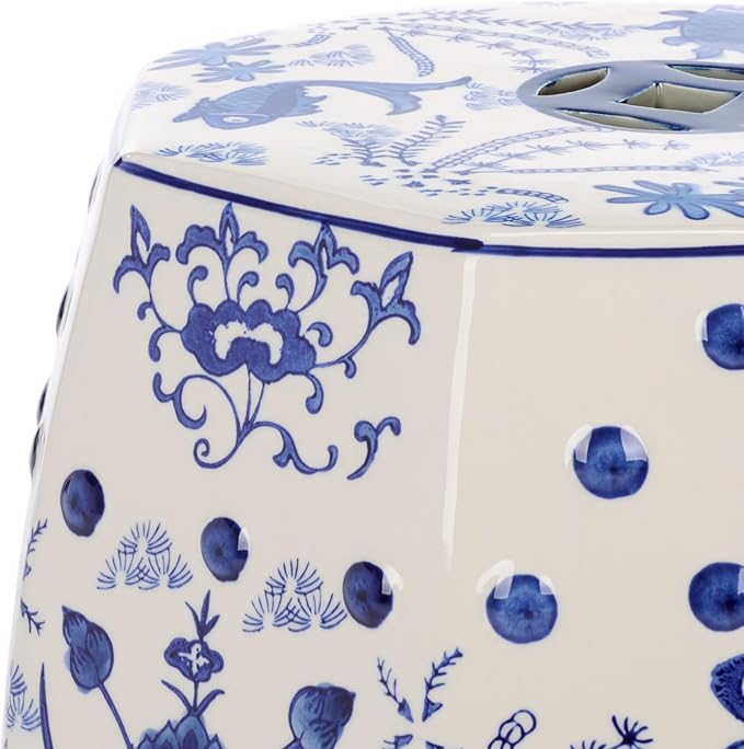 Safavieh Castle Gardens Collection Glazed Ceramic Blue Cloud 9 Chinoiserie - Image 8