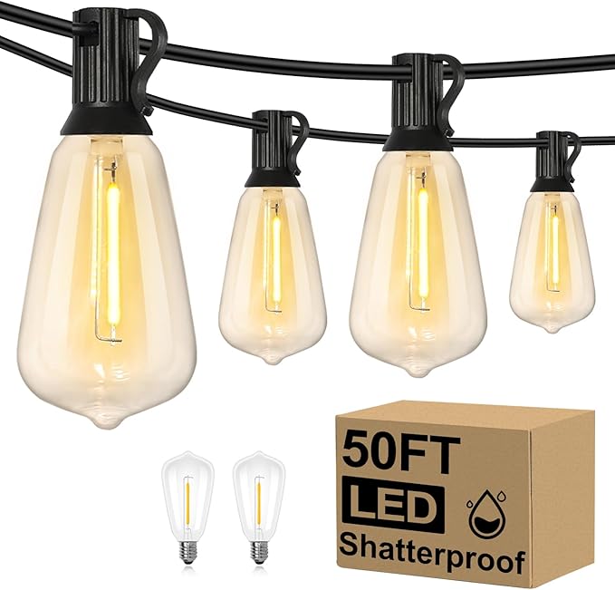 Brightever LED Outdoor String Lights 50FT Patio Lights by Brightever