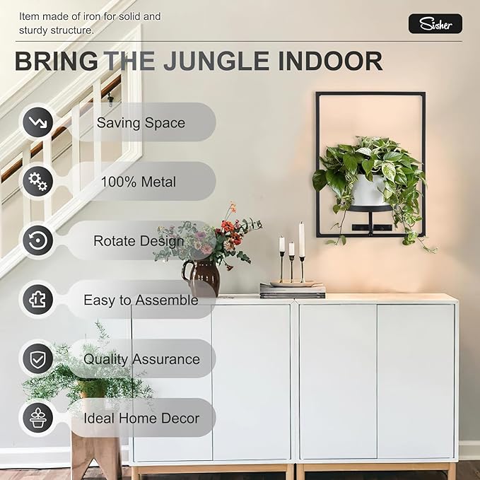 Sisher Plant Stand Indoor Outdoor, Window Plant Shelf Picture Frame Wall Plant - Image 5