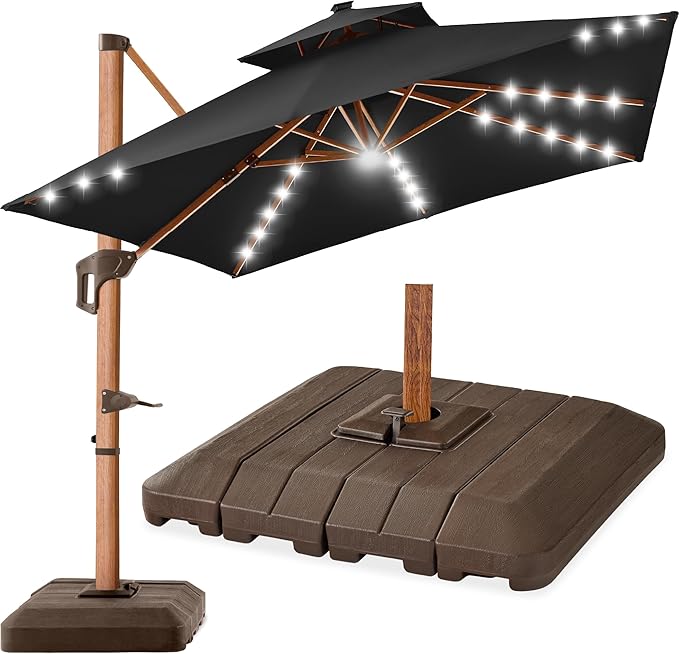 Best Choice Products 10ft Square Cantilever Patio Umbrella w/Base Included by BestChoiceProducts