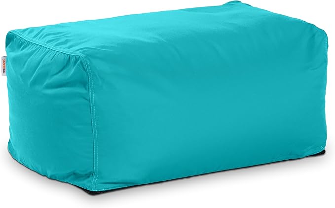 Jaxx Leon Outdoor Bean Bag Ottoman, Cancun Blue by Jaxx