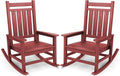 SERWALL Oversized Outdoor Rocking Chair Set of 2, HDPE Rocker by SERWALL