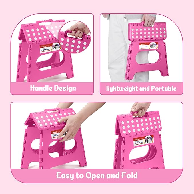 ACSTEP Folding Step Stool 11 Inch, Sturdy Plastic Foldable Step Stool - Image 7