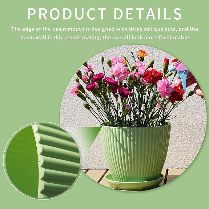 Plant Pots Indoor with Saucers & Drainage - Image 8
