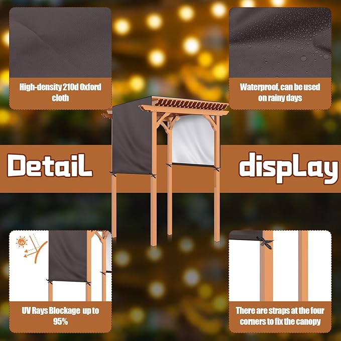 Universal Pergola Replacement Canopy Outdoor Canopy Shade Cover Waterproof - Image 3