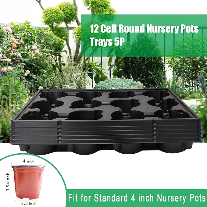 12 Cell Round Nursery Trays Thickened Durable Seedling Pots Shuttle Carrying - Image 6