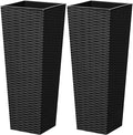 Greesum 24 Inch Tall Plastic Planters, Detachable Inner Pot & Drainage Holes by Acurax