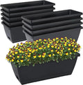 Window Box Planter, 10 Pack Plastic Vegetable Flower Planters Boxes 17 Inches by CHUKEMAOYI