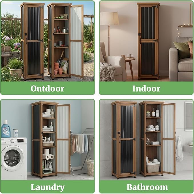 62" H Tall Narrow Outdoor Storage Cabinet - Image 7