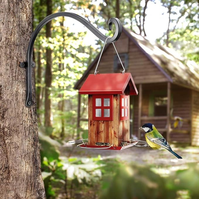 Qiang Ni Outdoor Bird Feeder Hanger Hooks: 12-Inch 50Lbs Wall Hanging Plant - Image 2