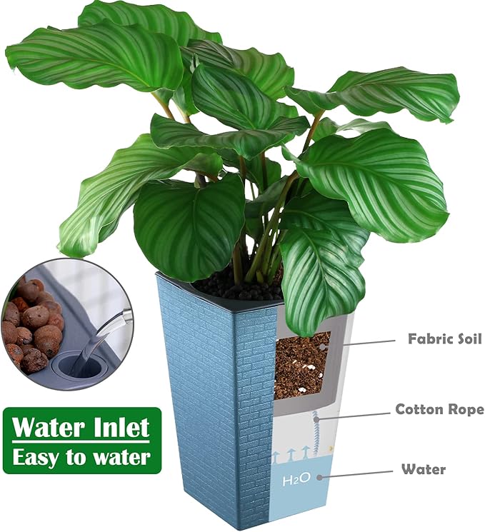 2 Pack Self Watering Planters 10.7" x 6.9" Planter - Image 4