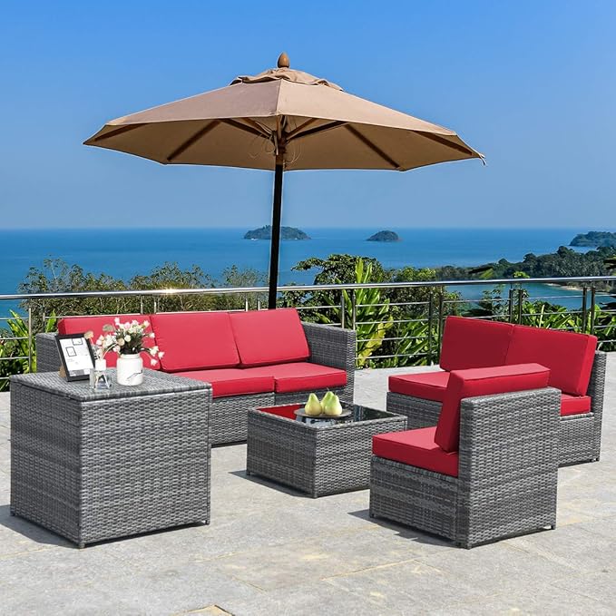 Tangkula 8 Pieces Wicker Patio Furniture Set - Image 4