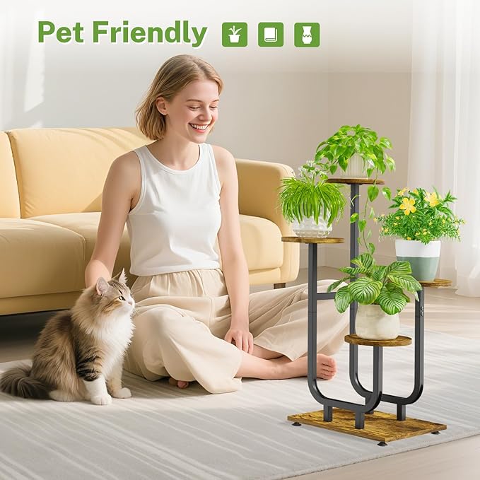 iDavosic.ly 4 Tier Plant Stand Indoor, Corner Tiered Multiple Flower Holder - Image 2