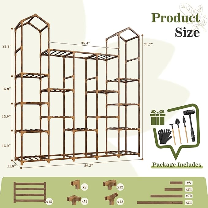 EnHomee Plant Stand Indoor Plant Stands Outdoor Tall Plant Shelf - Image 8