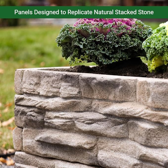 Raised Garden Bed Tan/Brown Ledgestones Composite Polyurethane Natural Look - Image 7