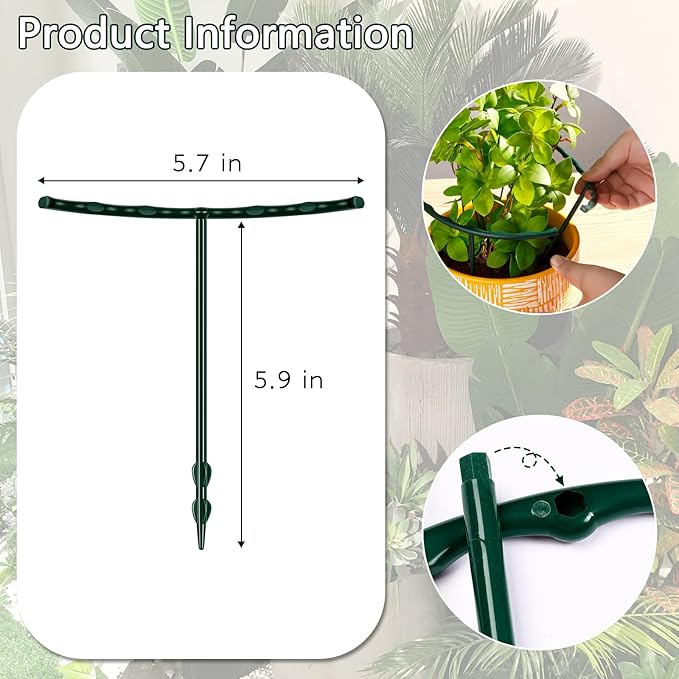 Mwellewm 10 Pack Plant Support Plant Stakes Metal Half Round Search Support - Image 8