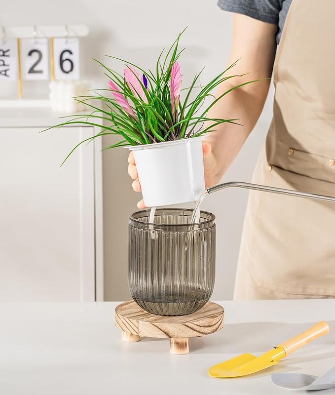 Melphoe Self Watering Pots for Indoor Plants Planter, 4.7 Inch 2 Pack Planters - Image 4