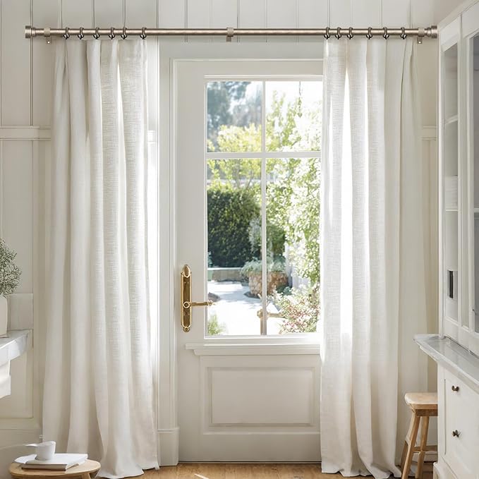 Retro Silver Curtain Rods for Windows 48 to 84 Inches Adjustable Length Heavy - Image 2