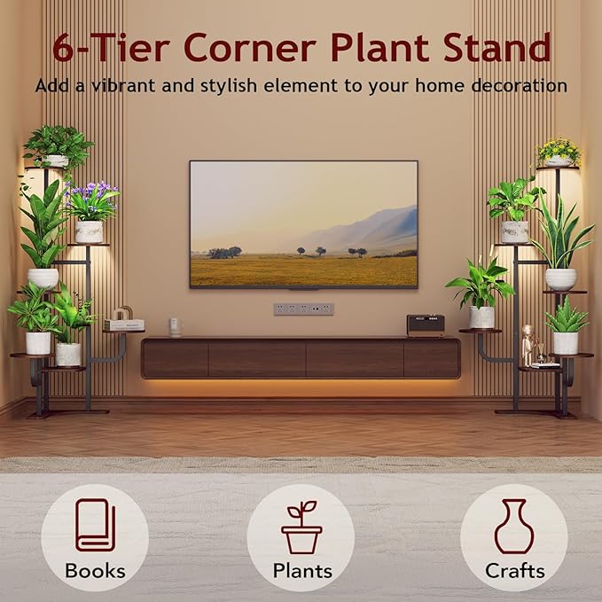 Corner Plant Stand with Grow Light - Image 4