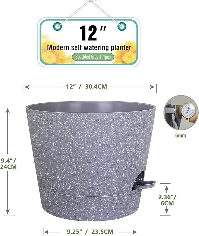 12 inch Large Self Watering Pots - Image 2