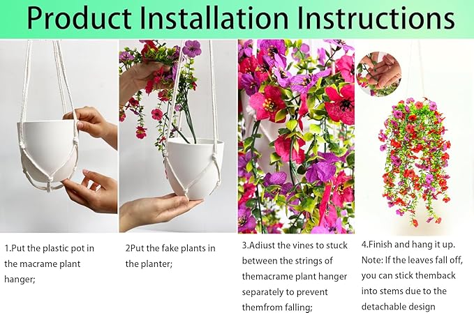 Artificial Flowers for Outdoors Fake Hanging Plants - Image 2