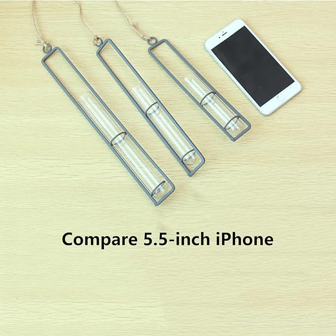3 Pieces Hanging Glass Hydroponic Planter Transparent Test Tube Plant Vase - Image 4