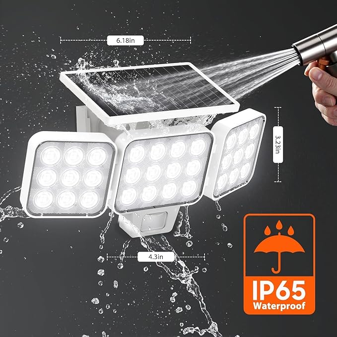 WdtPro Solar Lights Outdoor Motion Sensor 4Pack, 3500LM Bright Solar Flood - Image 6