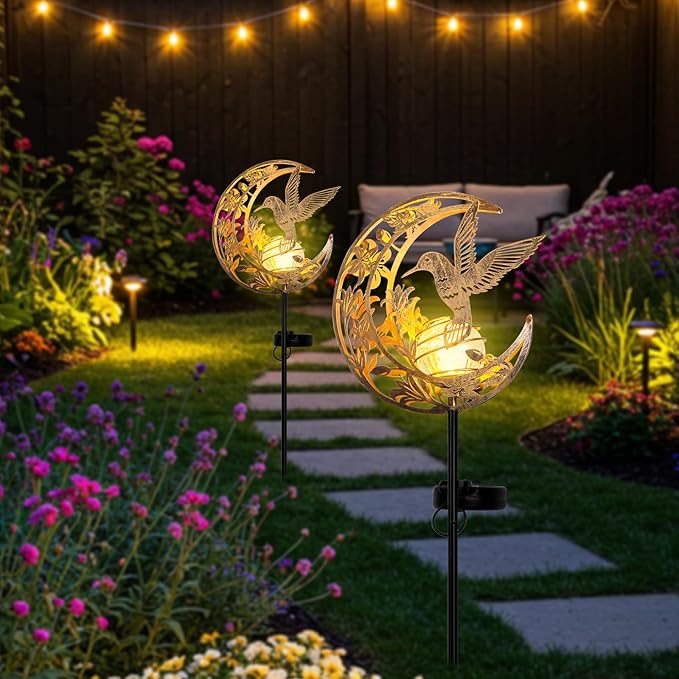 JOBOSI Solar Moon Hummingbird Decorative Light Gift Portable Decorative Ground - Image 6