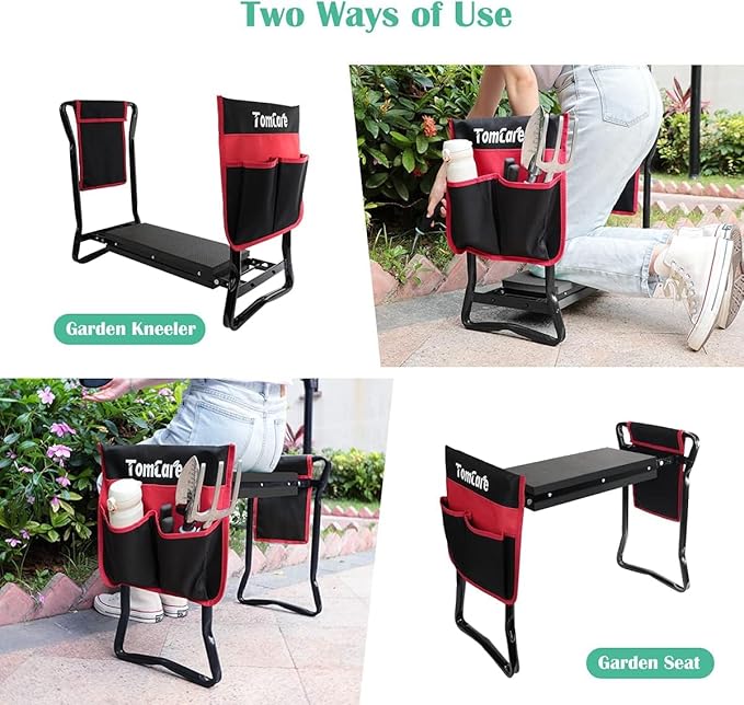 TomCare Garden Kneeler Seat Garden Bench Garden Stools Foldable Stool - Image 3