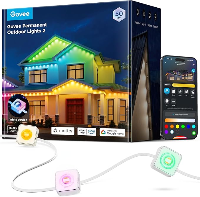 Govee Permanent Outdoor Lights 2, 50ft RGBIC Outdoor Lights by Govee