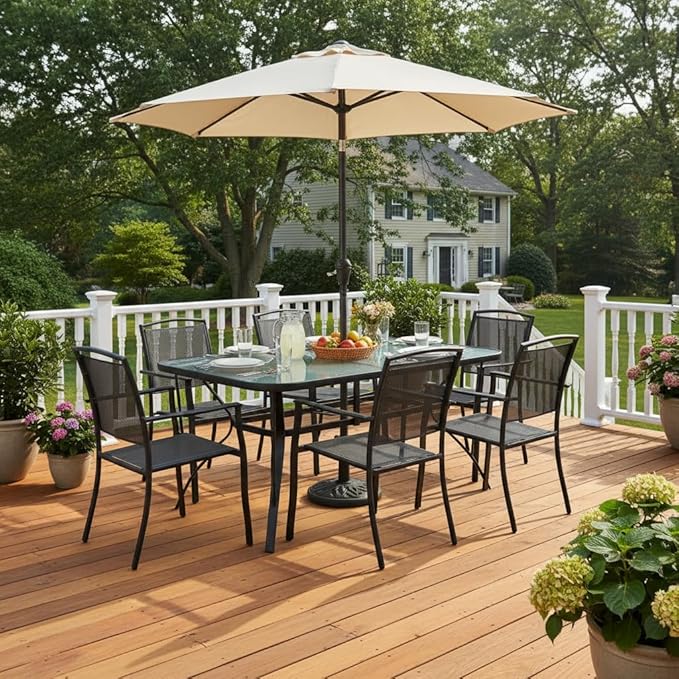 Tangkula 55" Patio Dining Table - Image 2