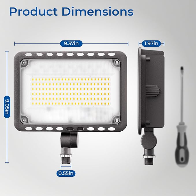 CINOTON 120W LED Flood Lights Outdoor, IP65 Waterproof Exterior Security Wall - Image 7