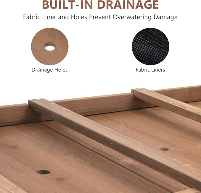 Raised Garden Bed with Legs Outdoor, Elevated Garden Box, Storage Shelf - Image 7