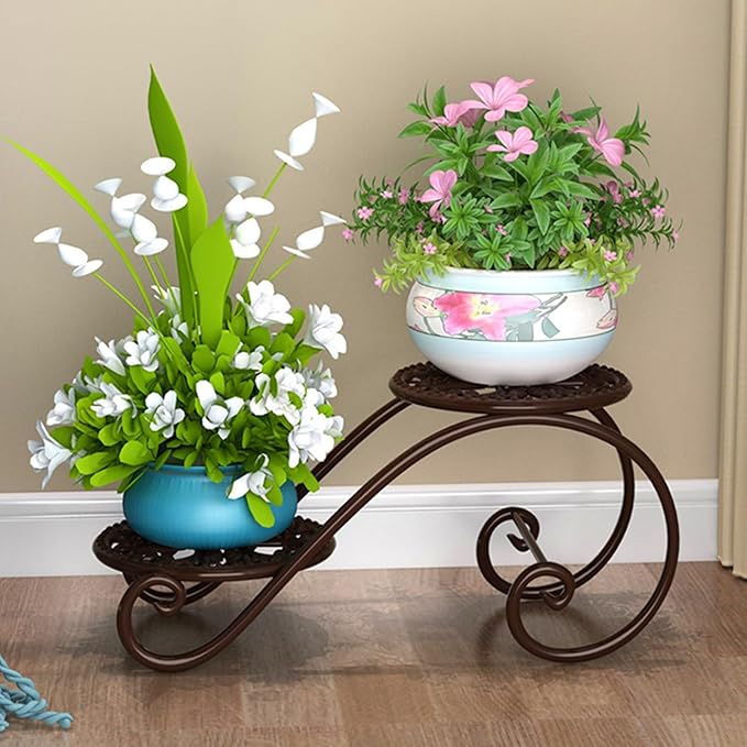 2 Tier Golden Plant Stand for Indoors, Beautiful Appearance And Cute Shape. - Image 6