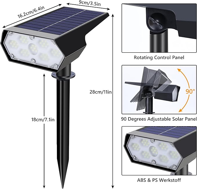 LYHOPE Solar Spot Light Outdoor, 49 LED Lights - Image 7