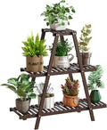 GHWIE Plant Stand Indoor Plant Shelf Outdoor bamboo Plant Rack, 3 Tiers Ladder by GHWIE