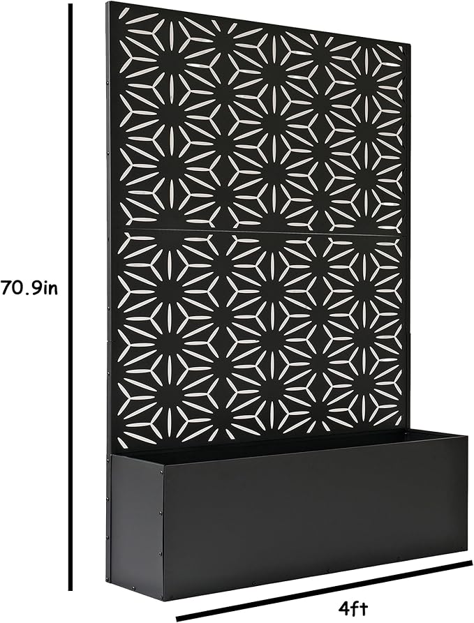 Oakland Living 6 ft. X 4 ft. Black Freestanding Metal Privacy Screen Room - Image 2