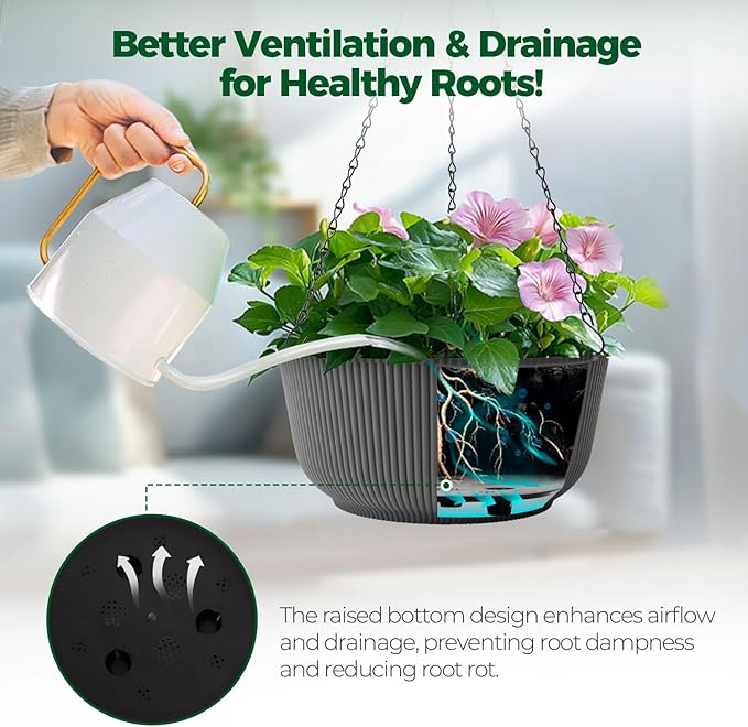 T4U 12 Inch Large Hanging Planters - Image 4