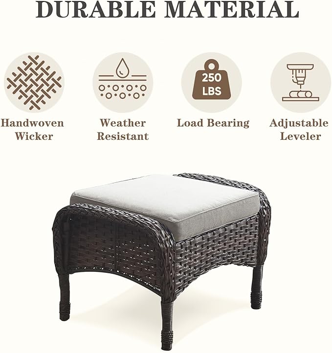 Belord Outdoor Ottomans for Patio Foot Rest - Image 5